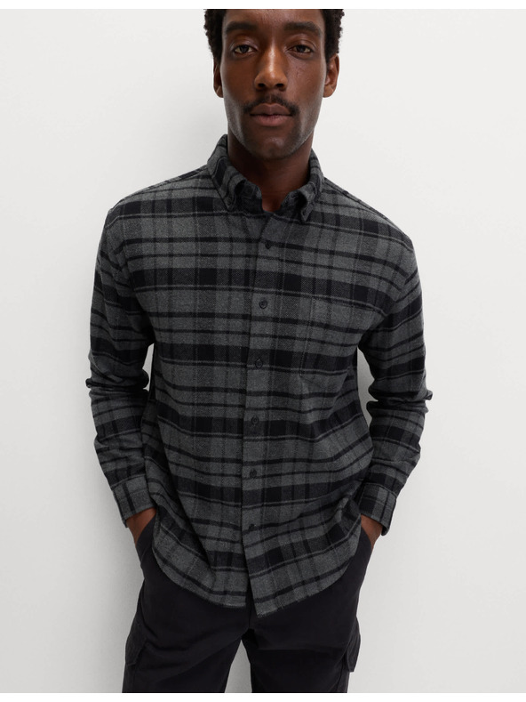 Marks & Spencer Čistě bavlněná flanelová košile Marks & Spencer šedá