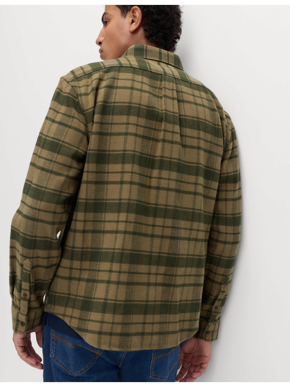 Marks & Spencer Čistě bavlněná flanelová košile Marks & Spencer zelená