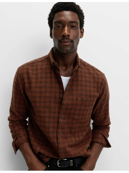 Marks & Spencer Čistě bavlněná flanelová košile Marks & Spencer hnědá