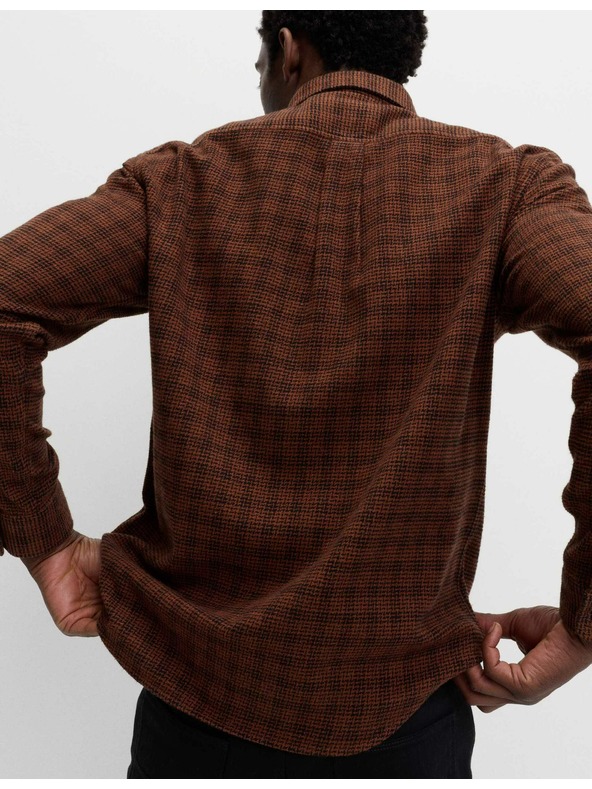 Marks & Spencer Čistě bavlněná flanelová košile Marks & Spencer hnědá