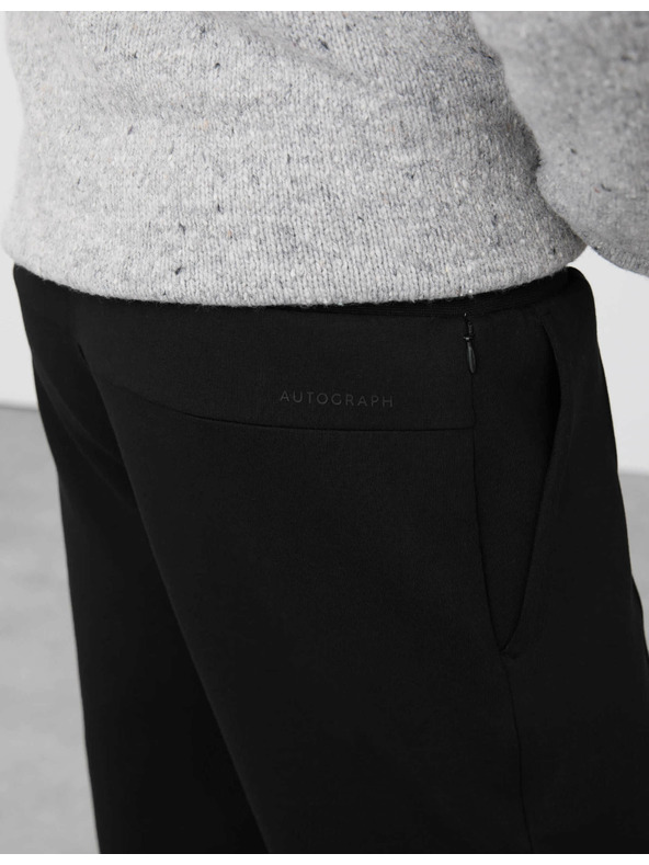 Marks & Spencer Rovné tepláky Pintuck s vysokým podílem bavlny Marks & Spencer černá