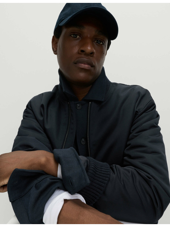 Marks & Spencer Bundokošile s vysokým podílem bavlny a motivem rybí kosti Marks & Spencer námořnická modrá