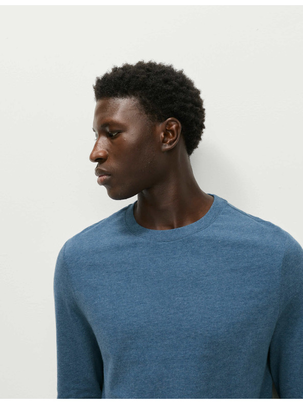 Marks & Spencer Čistě bavlněné tričko s dlouhým rukávem, měkké na dotek Marks & Spencer modrá