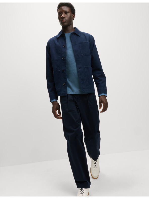 Marks & Spencer Čistě bavlněné tričko s dlouhým rukávem, měkké na dotek Marks & Spencer modrá