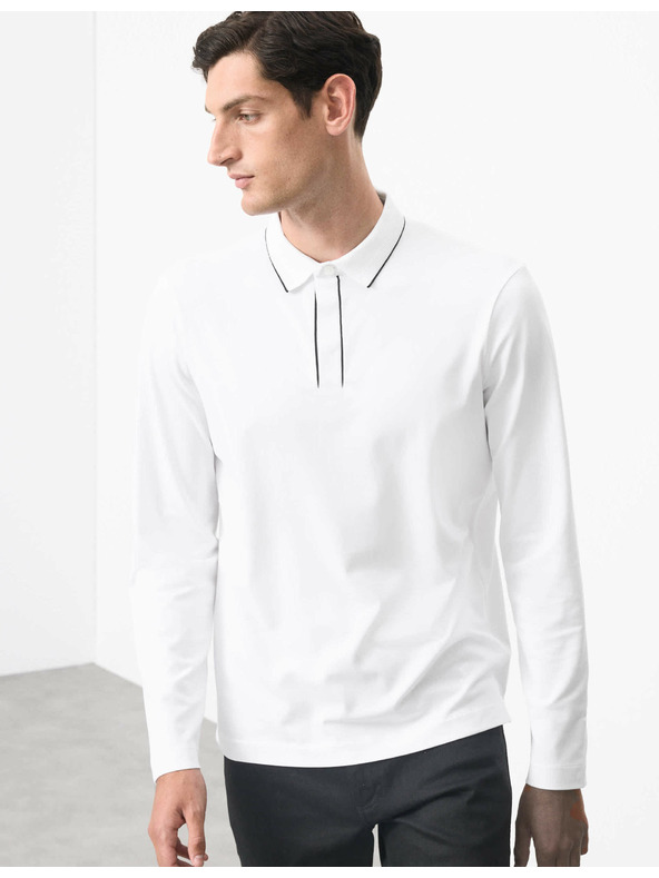 Marks & Spencer Polokošile s dlouhým rukávem, ze směsi bavlny Marks & Spencer bílá