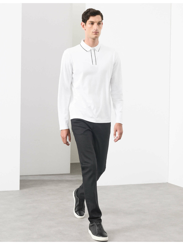 Marks & Spencer Polokošile s dlouhým rukávem, ze směsi bavlny Marks & Spencer bílá