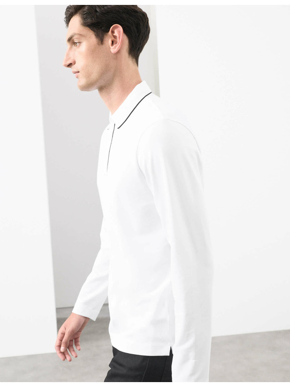 Marks & Spencer Polokošile s dlouhým rukávem, ze směsi bavlny Marks & Spencer bílá