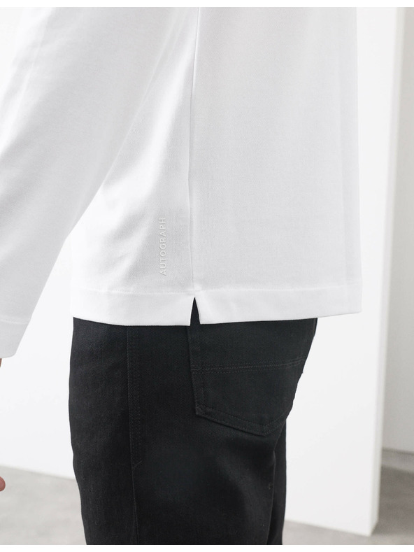 Marks & Spencer Polokošile s dlouhým rukávem, ze směsi bavlny Marks & Spencer bílá