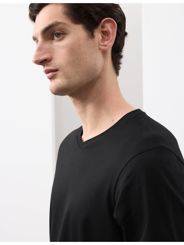 Marks & Spencer Tričko s výstřihem do V, z čisté bavlny Supima® Marks & Spencer černá