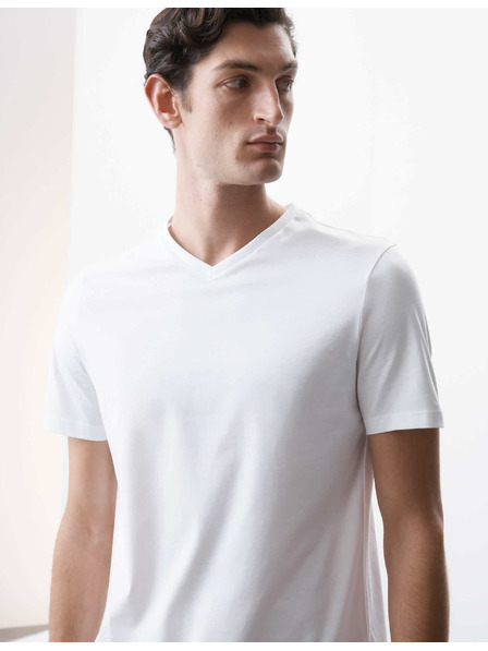 Marks & Spencer Tričko s výstřihem do V, z čisté bavlny Supima® Marks & Spencer bílá