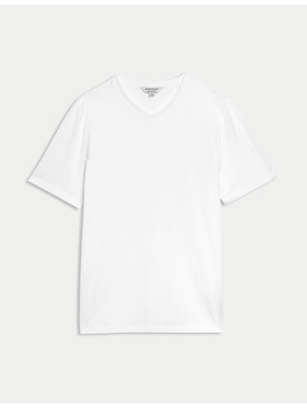 Marks & Spencer Tričko s výstřihem do V, z čisté bavlny Supima® Marks & Spencer bílá