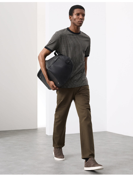 Marks & Spencer Žakárové tričko z čisté bavlny Marks & Spencer černá