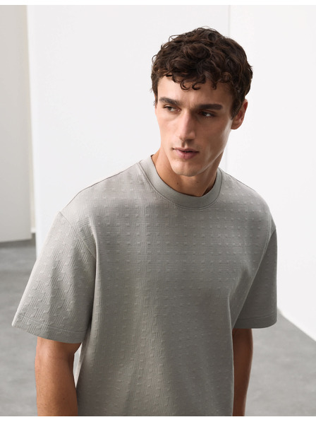 Marks & Spencer Žakárové tričko Scuba s vysokým podílem bavlny Marks & Spencer šedá