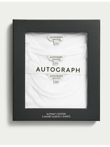 Marks & Spencer Tričko z čisté bavlny Supima®, 3 ks Marks & Spencer bílá