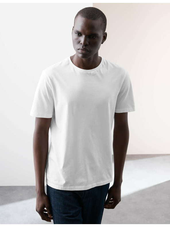 Marks & Spencer Tričko z čisté bavlny Supima®, 3 ks Marks & Spencer bílá
