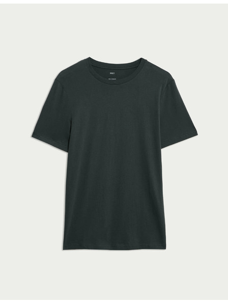 Marks & Spencer Tričko ke krku z čisté bavlny Marks & Spencer zelená