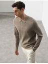 Marks & Spencer Polokošile Milano Knit s volným zipem Marks & Spencer hnědá