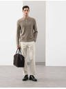 Marks & Spencer Polokošile Milano Knit s volným zipem Marks & Spencer hnědá