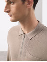 Marks & Spencer Polokošile Milano Knit s volným zipem Marks & Spencer hnědá