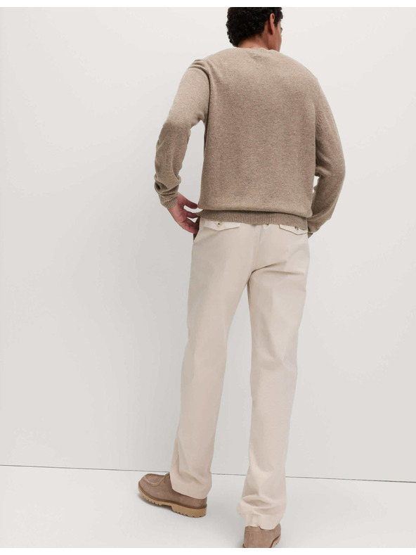 Marks & Spencer Svetr s výstřihem ke krku z jehněčí vlny Marks & Spencer béžová