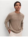 Marks & Spencer Svetr s výstřihem ke krku z jehněčí vlny Marks & Spencer béžová