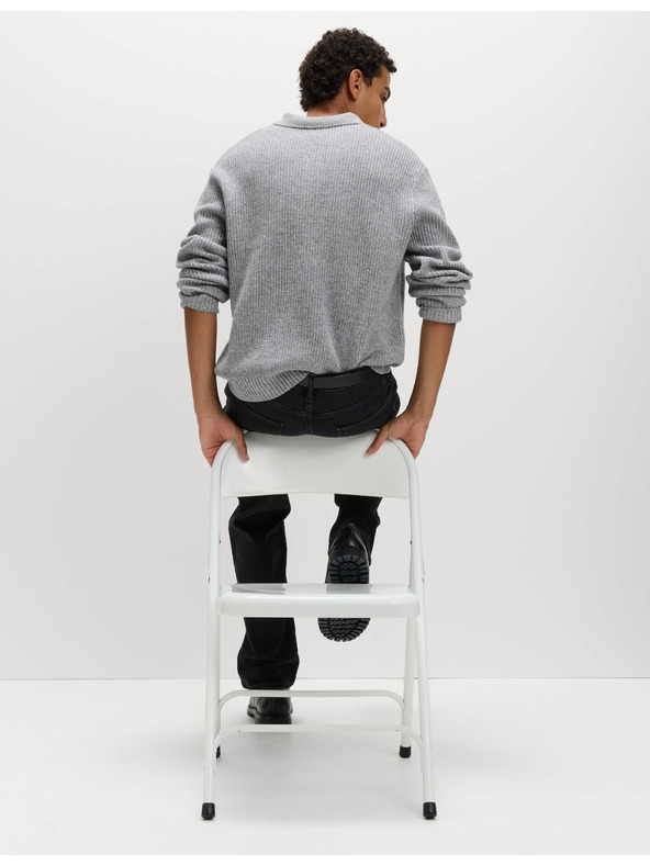 Marks & Spencer Pletená polokošile ze směsi jehněčí vlny Marks & Spencer šedá