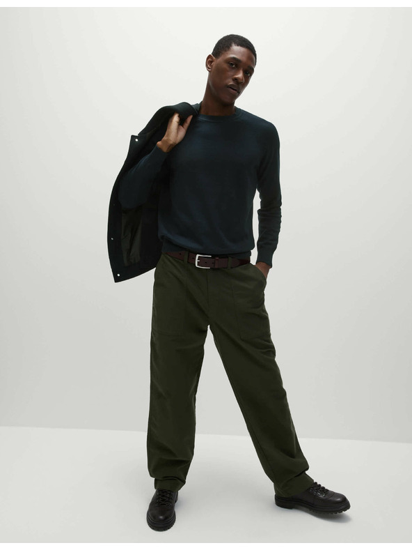 Marks & Spencer Svetr z čisté bavlny, s výstřihem ke krku Marks & Spencer námořnická modrá