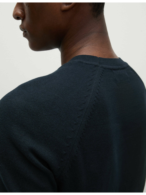 Marks & Spencer Svetr z čisté bavlny, s výstřihem ke krku Marks & Spencer námořnická modrá