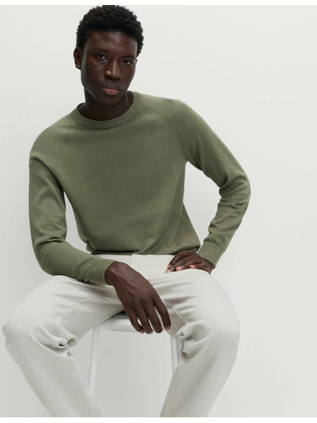 Marks & Spencer Svetr z čisté bavlny, s výstřihem ke krku Marks & Spencer zelená