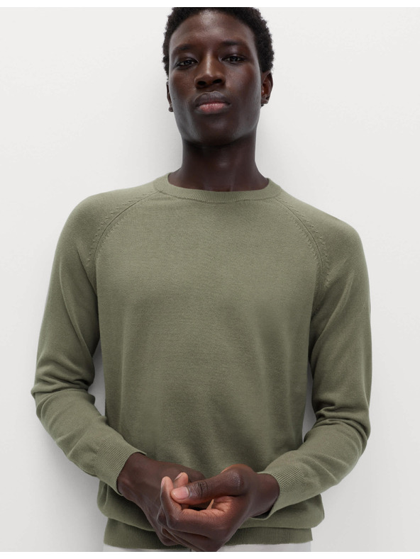 Marks & Spencer Svetr z čisté bavlny, s výstřihem ke krku Marks & Spencer zelená