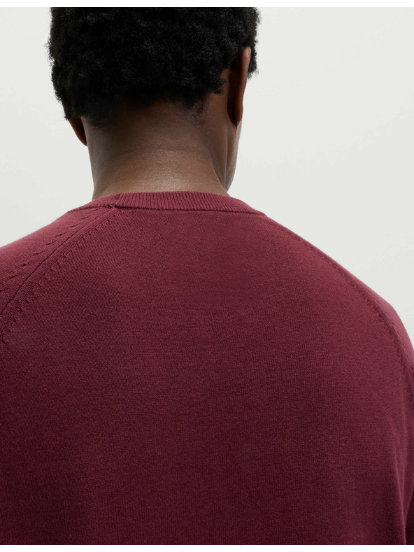 Marks & Spencer Svetr z čisté bavlny, s výstřihem ke krku Marks & Spencer červená