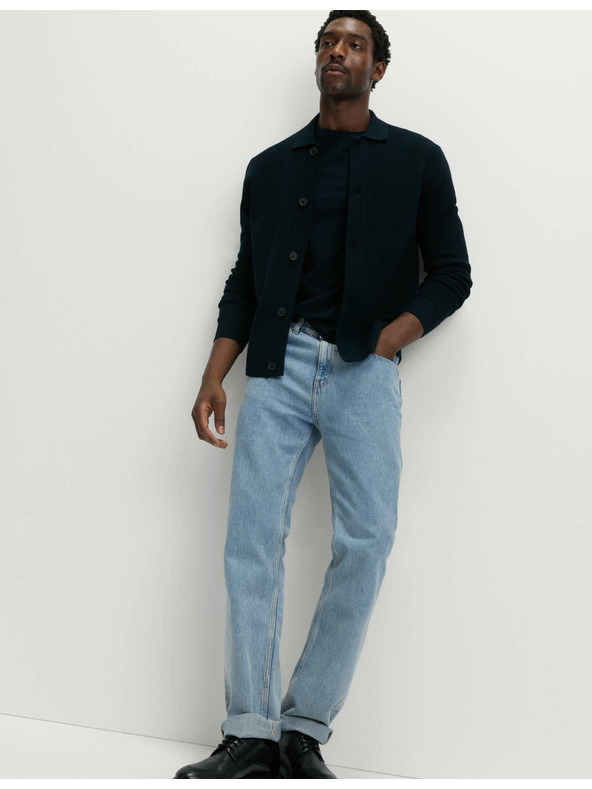 Marks & Spencer Pletená bunda ze směsi bavlny Marks & Spencer námořnická modrá