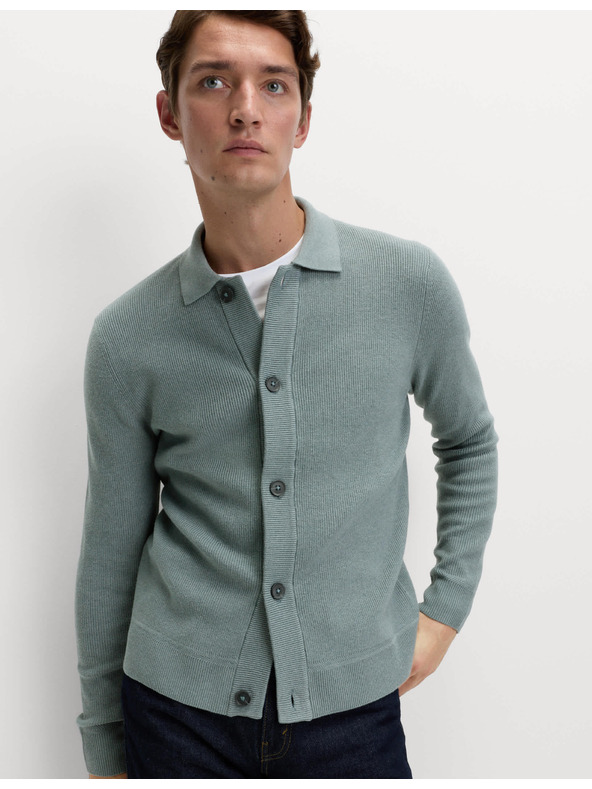 Marks & Spencer Pletená bunda ze směsi bavlny Marks & Spencer šedá