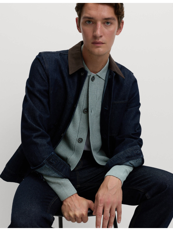 Marks & Spencer Pletená bunda ze směsi bavlny Marks & Spencer šedá