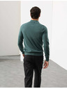 Marks & Spencer Svetr s krátkým zipem z čisté extra jemné vlny merino Marks & Spencer zelená