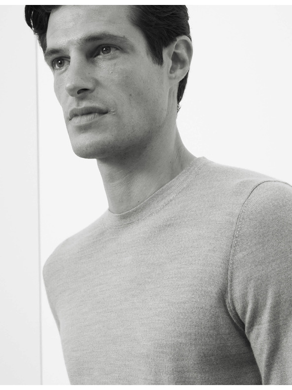 Marks & Spencer Svetr z čisté mimořádně jemné vlny merino Marks & Spencer šedá