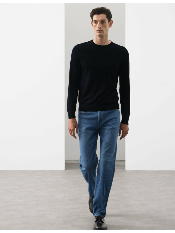 Marks & Spencer Svetr z čisté mimořádně jemné vlny merino Marks & Spencer námořnická modrá