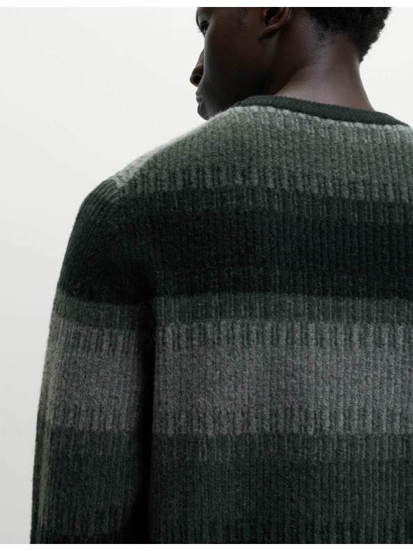 Marks & Spencer Super měkký pruhovaný svetr s kulatým výstřihem a vlnou Marks & Spencer zelená