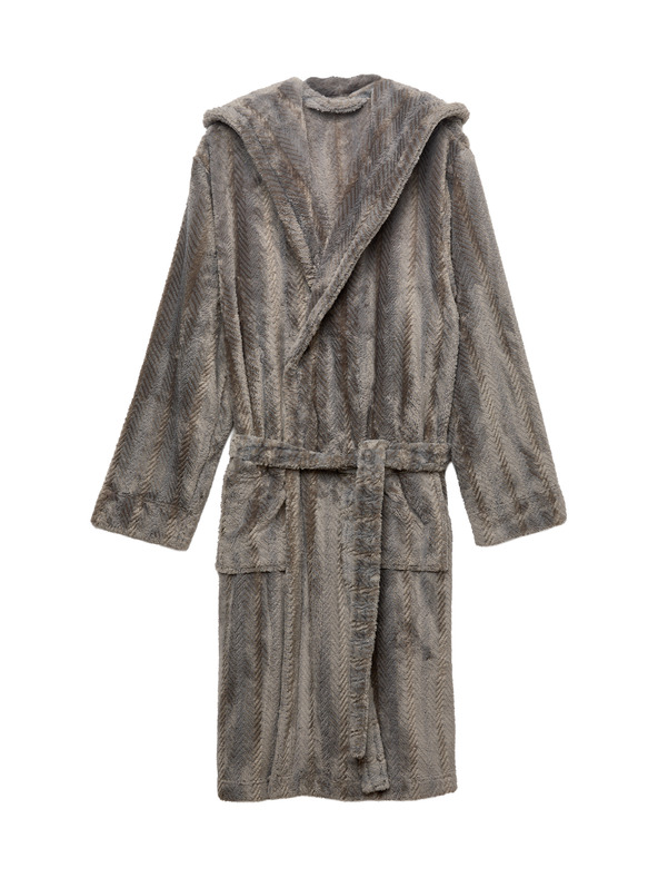 Marks & Spencer Mimořádně měkký flísový župan s motivem rybí kosti Marks & Spencer hnědá