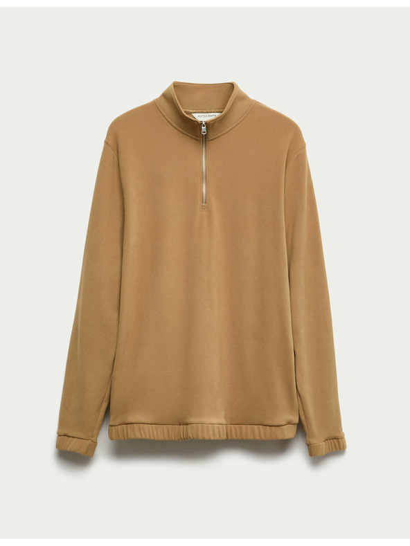 Marks & Spencer Luxusní fleecový top na doma s polovičními zipy Marks & Spencer hnědá