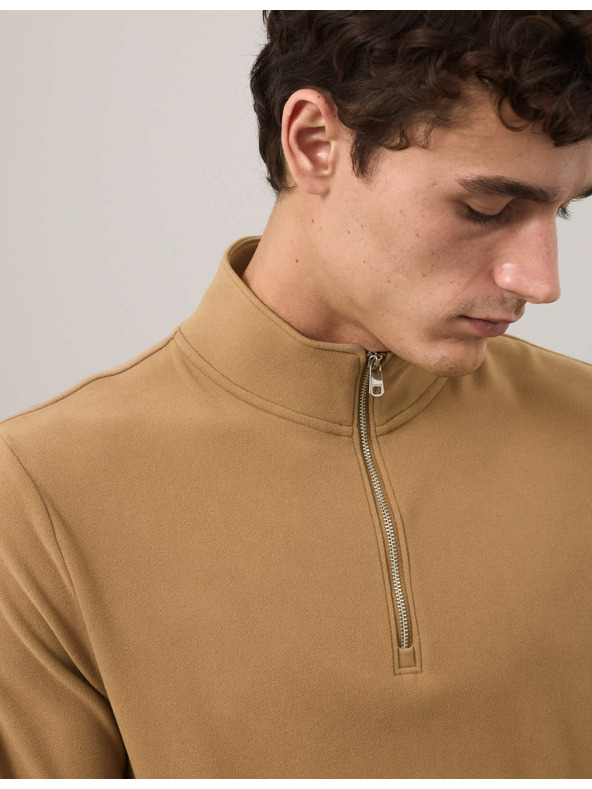 Marks & Spencer Luxusní fleecový top na doma s polovičními zipy Marks & Spencer hnědá