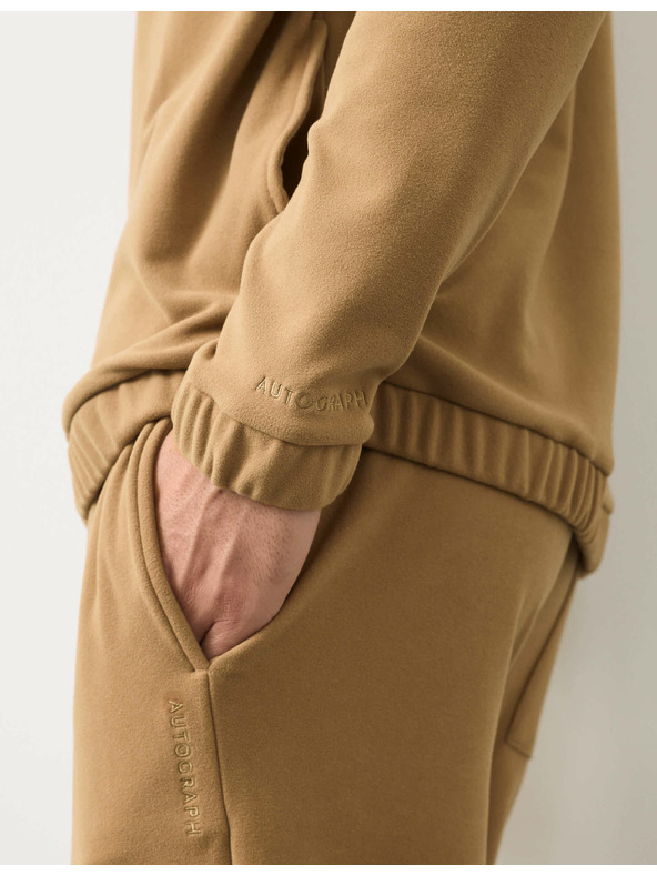 Marks & Spencer Luxusní fleecový top na doma s polovičními zipy Marks & Spencer hnědá