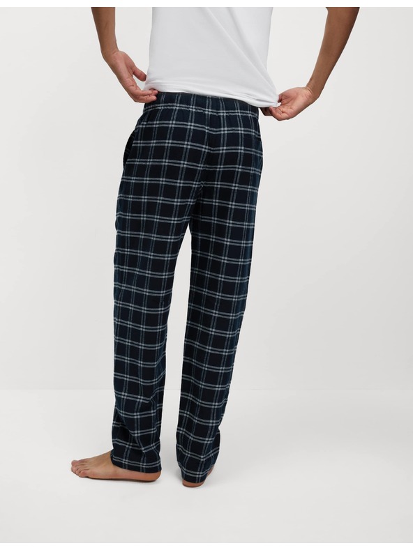 Marks & Spencer Kostkované pyžamové kalhoty ze 100% bavlny Marks & Spencer námořnická modrá
