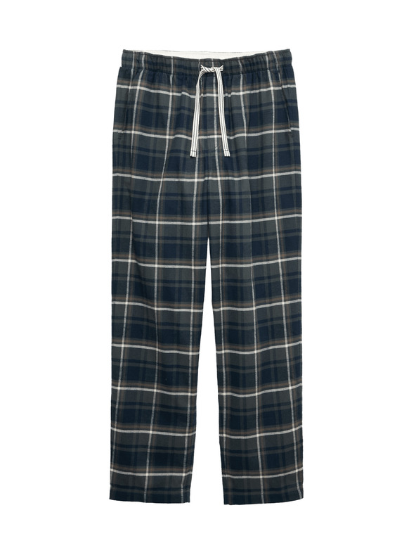 Marks & Spencer Kostkované domácí kalhoty z čisté bavlny Marks & Spencer zelená