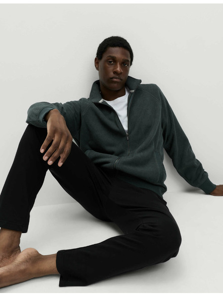 Marks & Spencer Flísový top na doma se zapínáním na zip a stojáčkem Marks & Spencer zelená