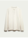 Marks & Spencer Bavlněný top Henley Loungewear Marks & Spencer smetanová