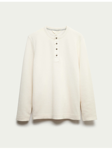 Marks & Spencer Bavlněný top Henley Loungewear Marks & Spencer smetanová