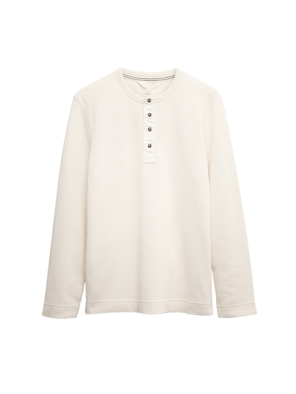 Marks & Spencer Bavlněný top Henley Loungewear Marks & Spencer smetanová