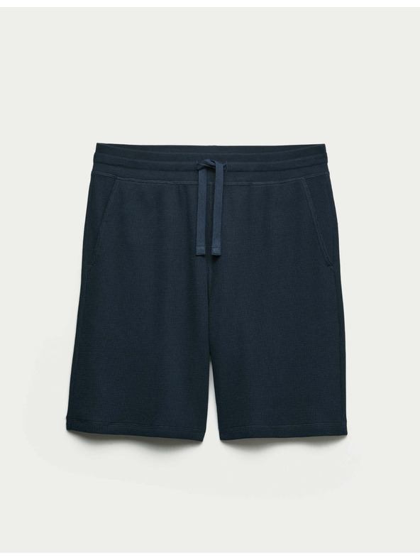 Marks & Spencer Domácí šortky z čisté bavlny s vaflovou texturou Marks & Spencer námořnická modrá