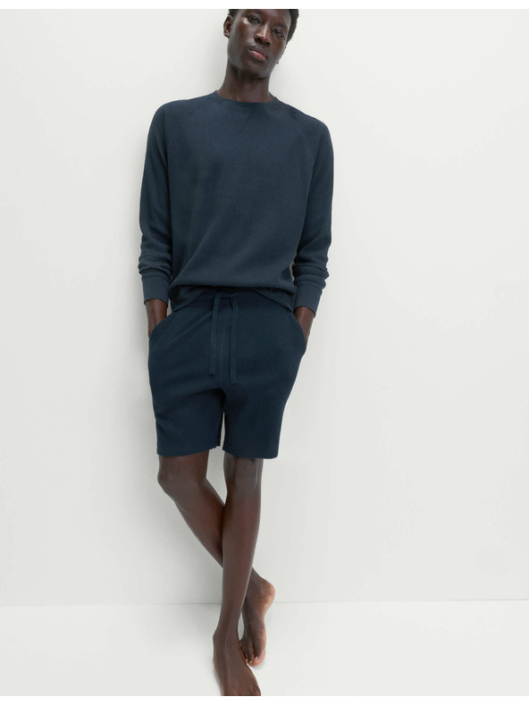 Marks & Spencer Domácí šortky z čisté bavlny s vaflovou texturou Marks & Spencer námořnická modrá